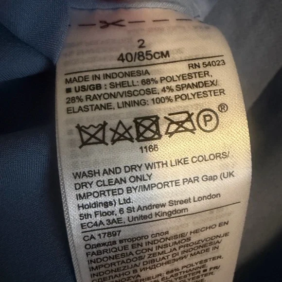 Banana Republic light blue 3/4 sleeve ruffled hem Fitted mini dress size 2 - Picture 14 of 14